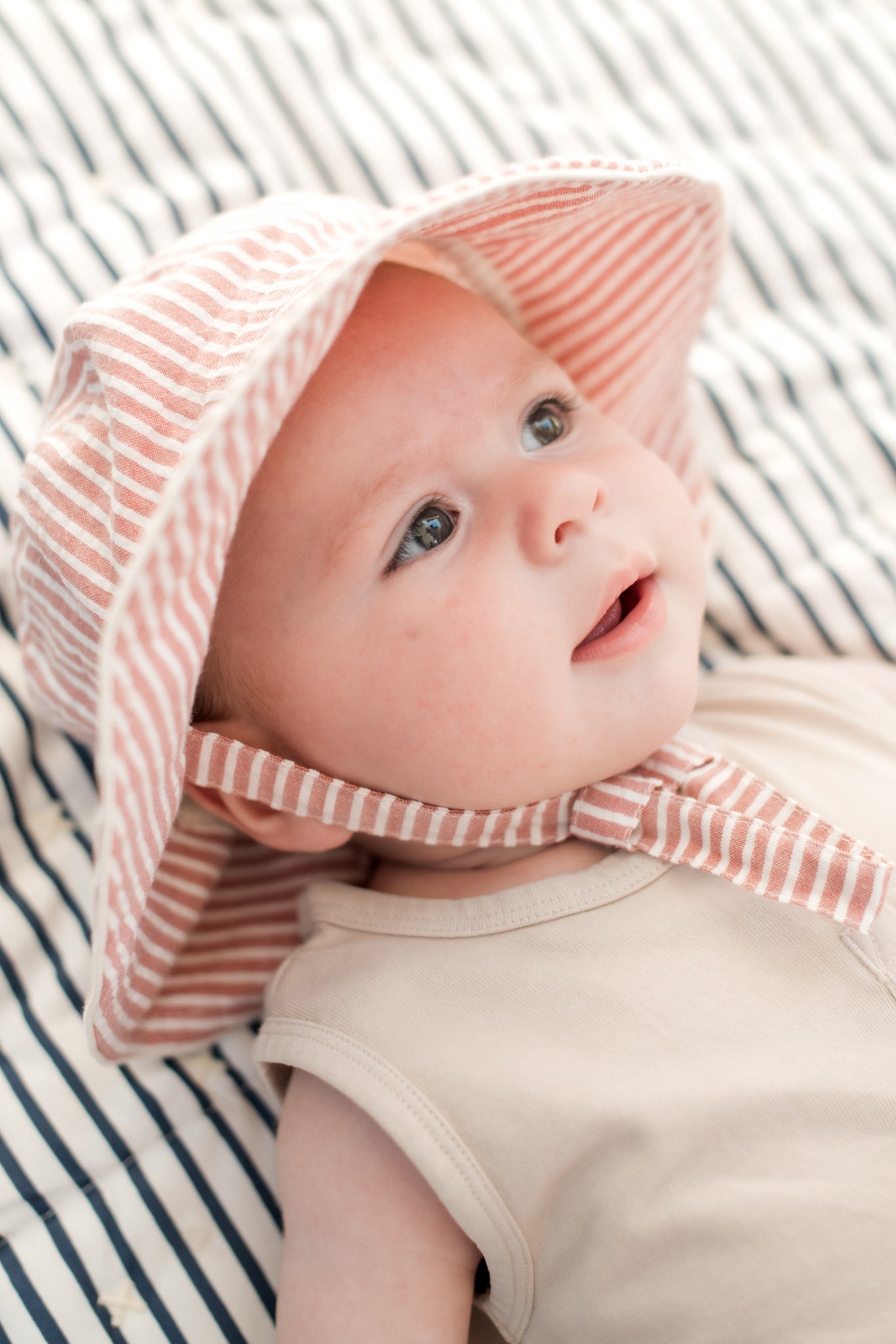 Pehr-Seersucker Bucket Hat-Anchor Red-Baby-2