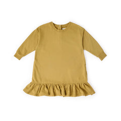 Kids French Terry Ruffle Hem Dress Dress Pehr Canada Dijon 6 T