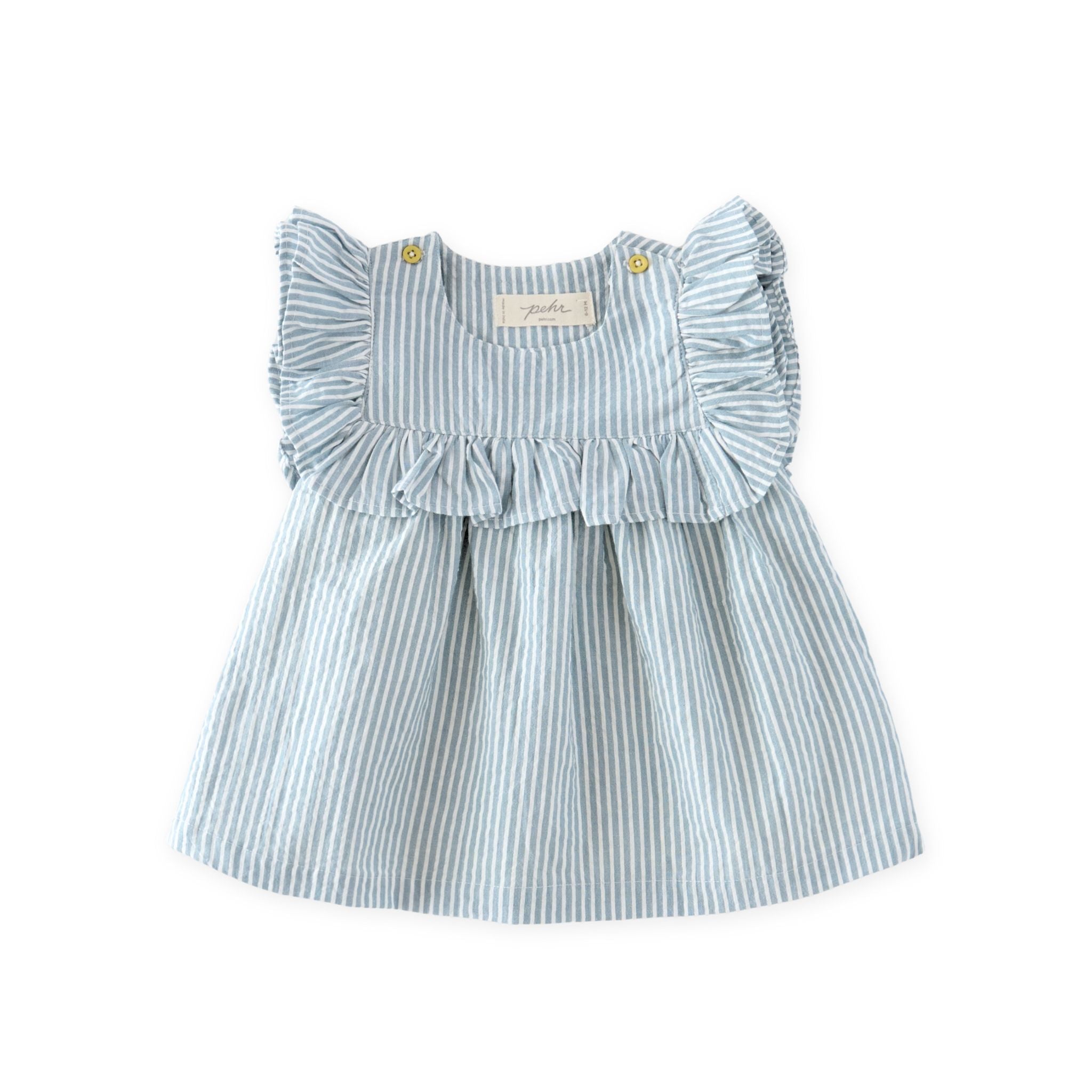 Pehr- Seersucker Dress-Marine Blue-Baby-1