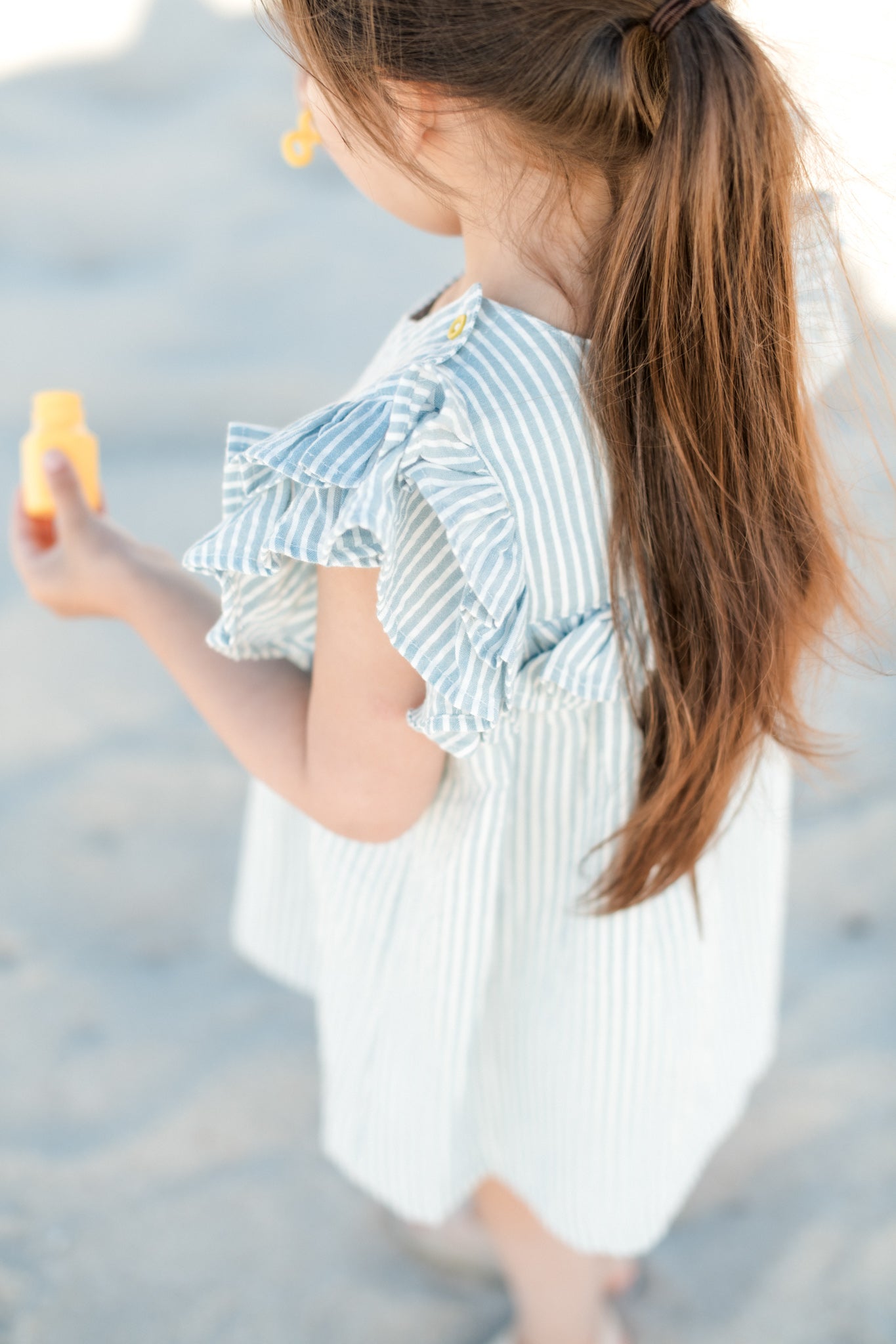 Pehr- Seersucker Dress-Marine Blue-Toddler-4