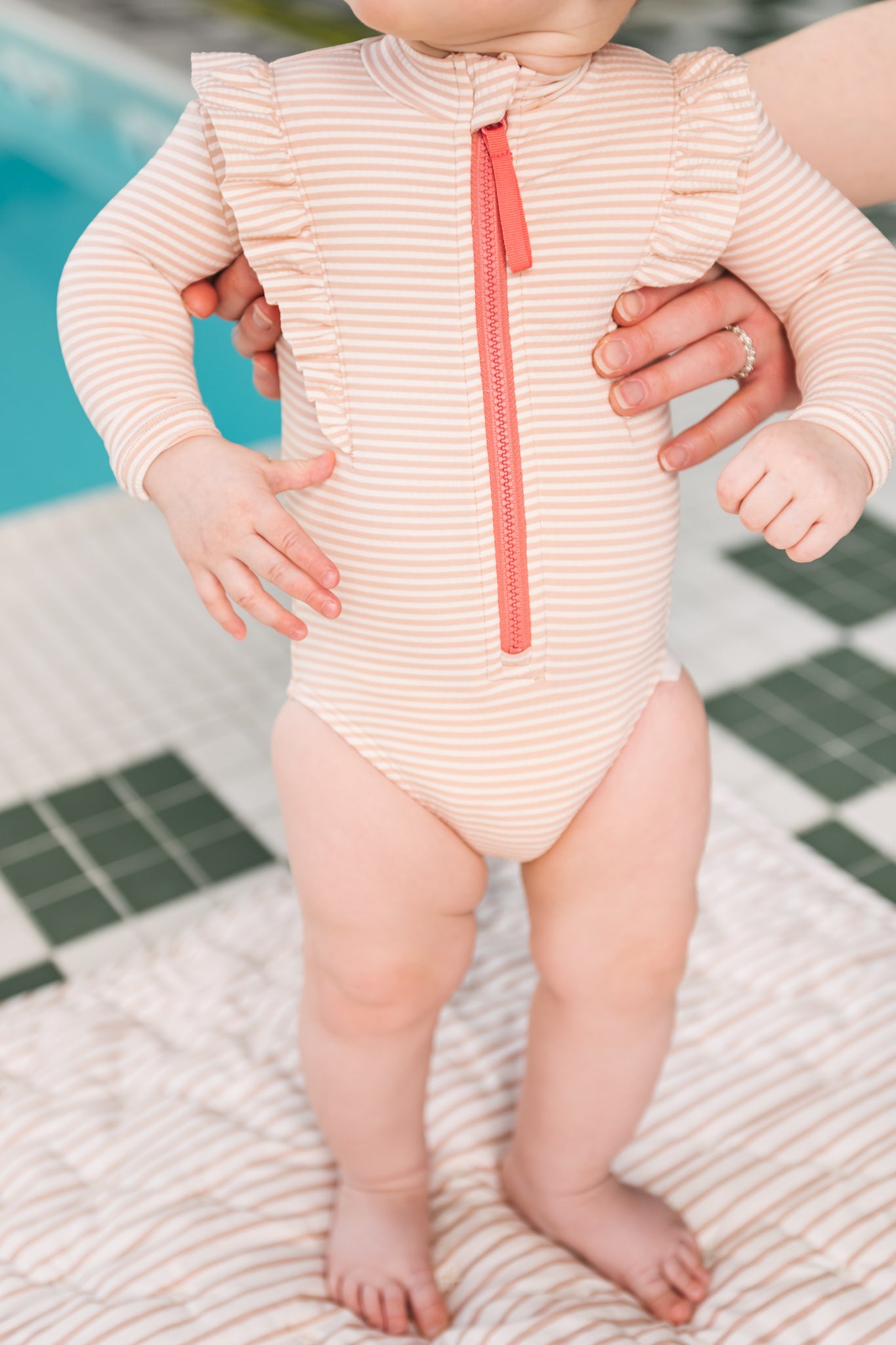 Pehr-Swim Long Sleeve Ruffle One Piece-Seersucker Peony-Baby-2