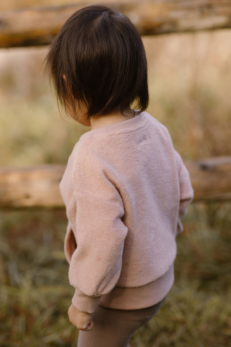 Pehr-Teddy Fleece Dropped Shoulder Sweatshirt-Rose Pink-4