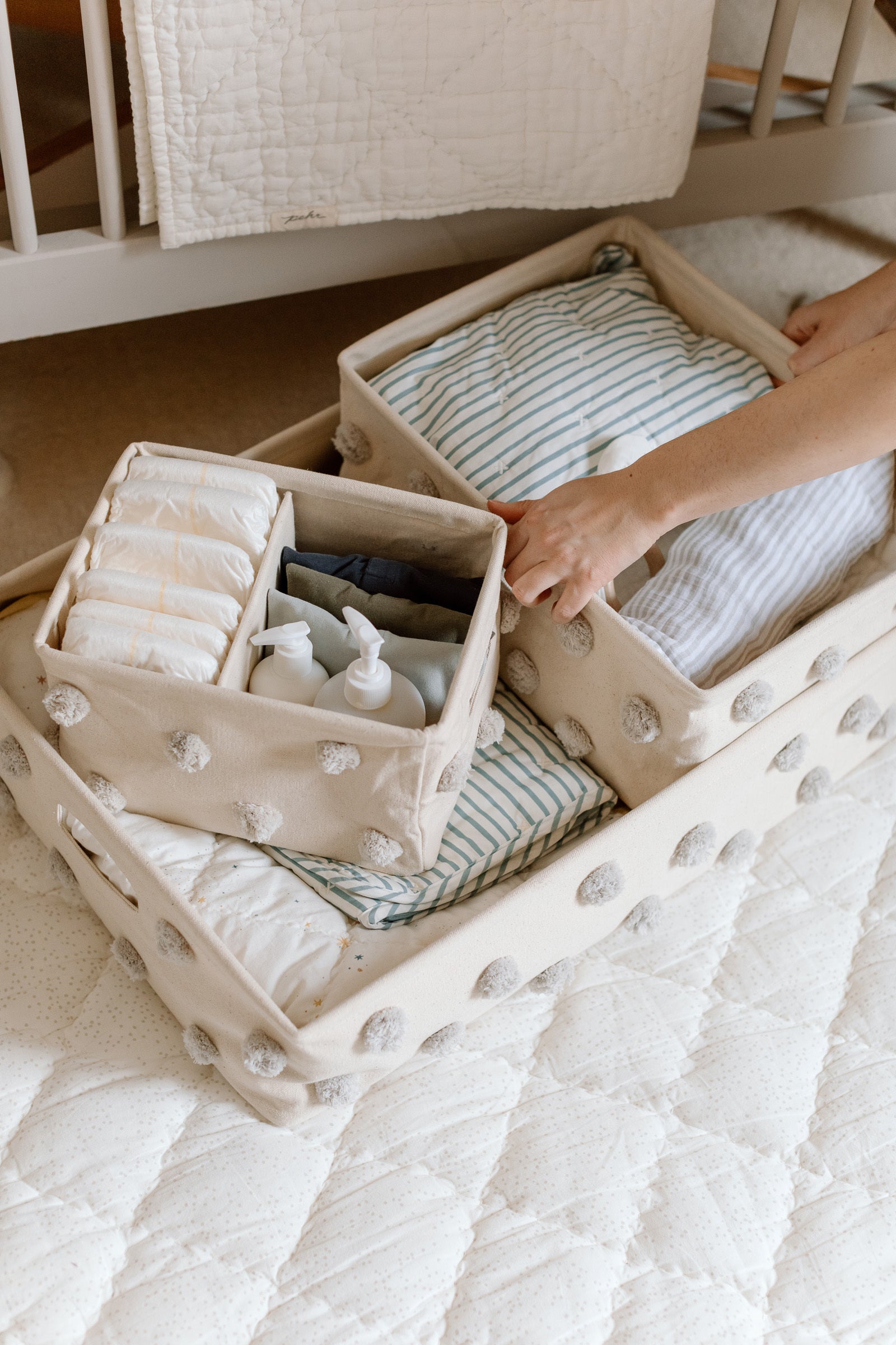 Pehr-Pom Pom Hideaway Caddy Organizer-Grey-4