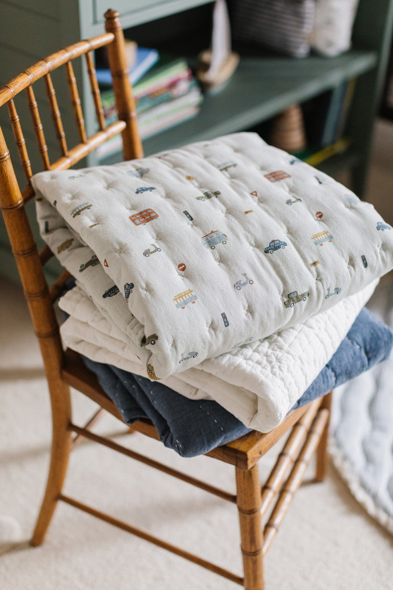 Quilted Chambray Blanket Quilts & Blankets Pehr Canada