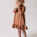 Pehr-French Terry Ruffle Hem Dress-Clay-4