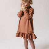 Pehr-French Terry Ruffle Hem Dress-Clay-4