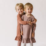 Pehr-French Terry Ruffle Hem Dress-Plum-4