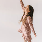 Pehr-French Terry Ruffle Hem Dress-Soft Peony-5