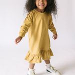 Pehr-French Terry Ruffle Hem Dress-Dijon-5