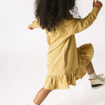 Pehr-French Terry Ruffle Hem Dress-Dijon-2