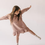 Pehr-French Terry Ruffle Hem Dress-Soft Peony-3