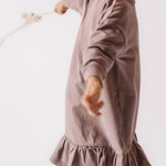 Pehr-French Terry Ruffle Hem Dress-Plum-2