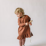 Pehr-French Terry Ruffle Hem Dress-Clay-2