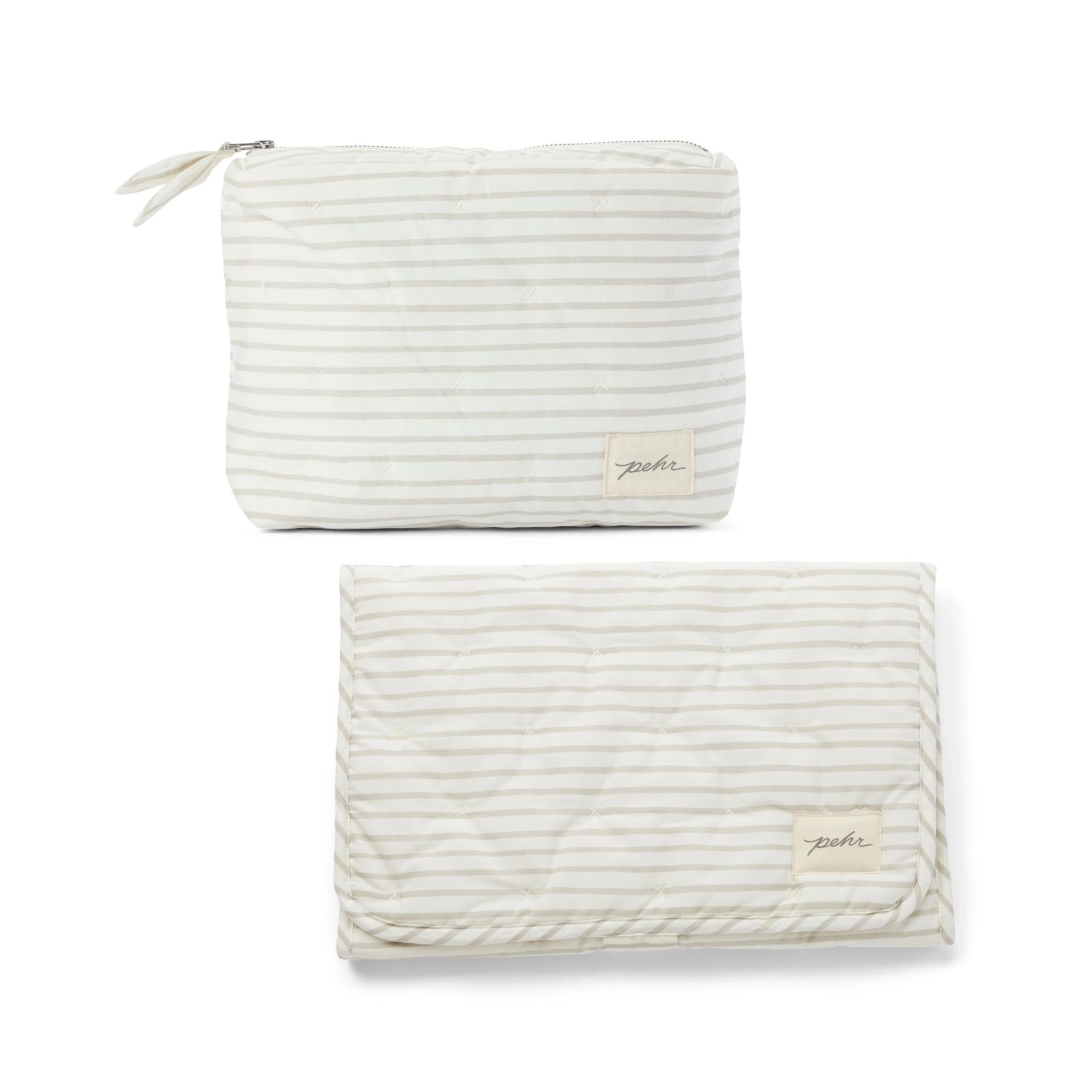 On The Go Set KIT - Travel Pehr Canada Stripes Away Pebble Grey