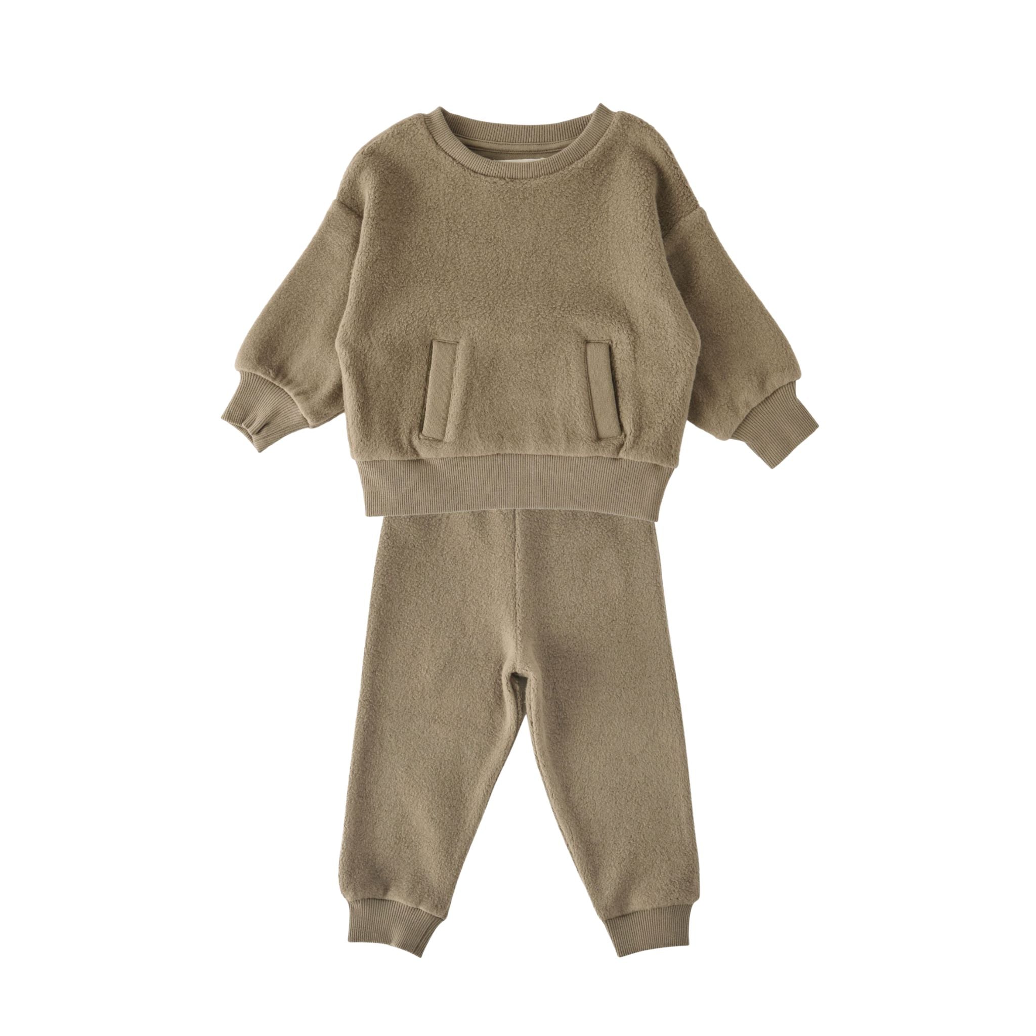 Pehr-Teddy Fleece Set-Moss-1