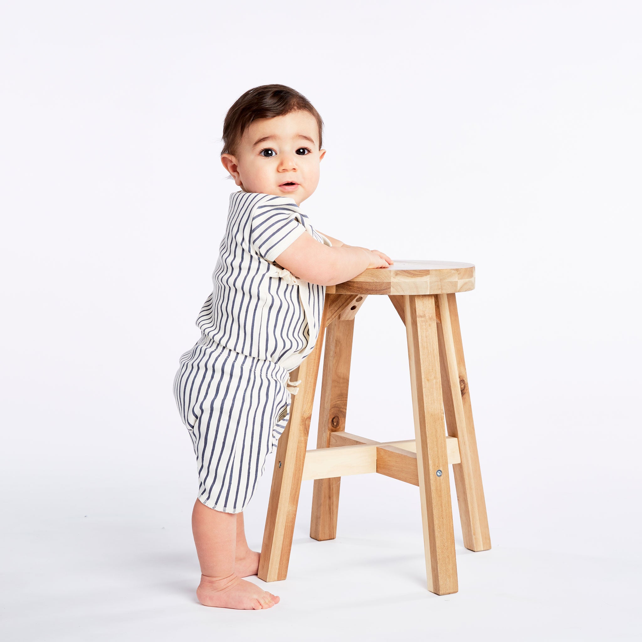Pehr-Short Sleeve Kimono One-Piece-Stripes Away Ink Blue-3