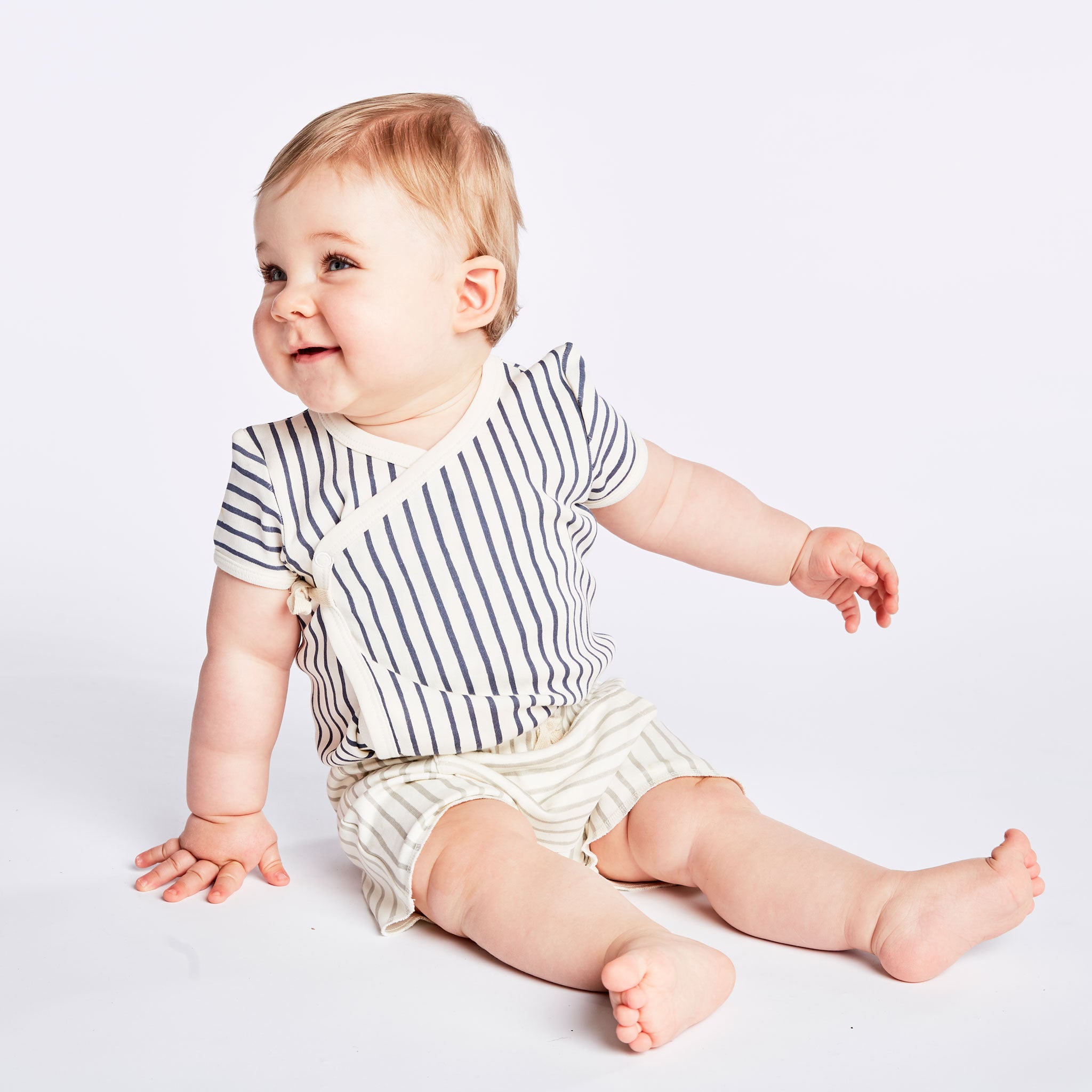 Pehr-Short Sleeve Kimono One-Piece-Stripes Away Ink Blue-4
