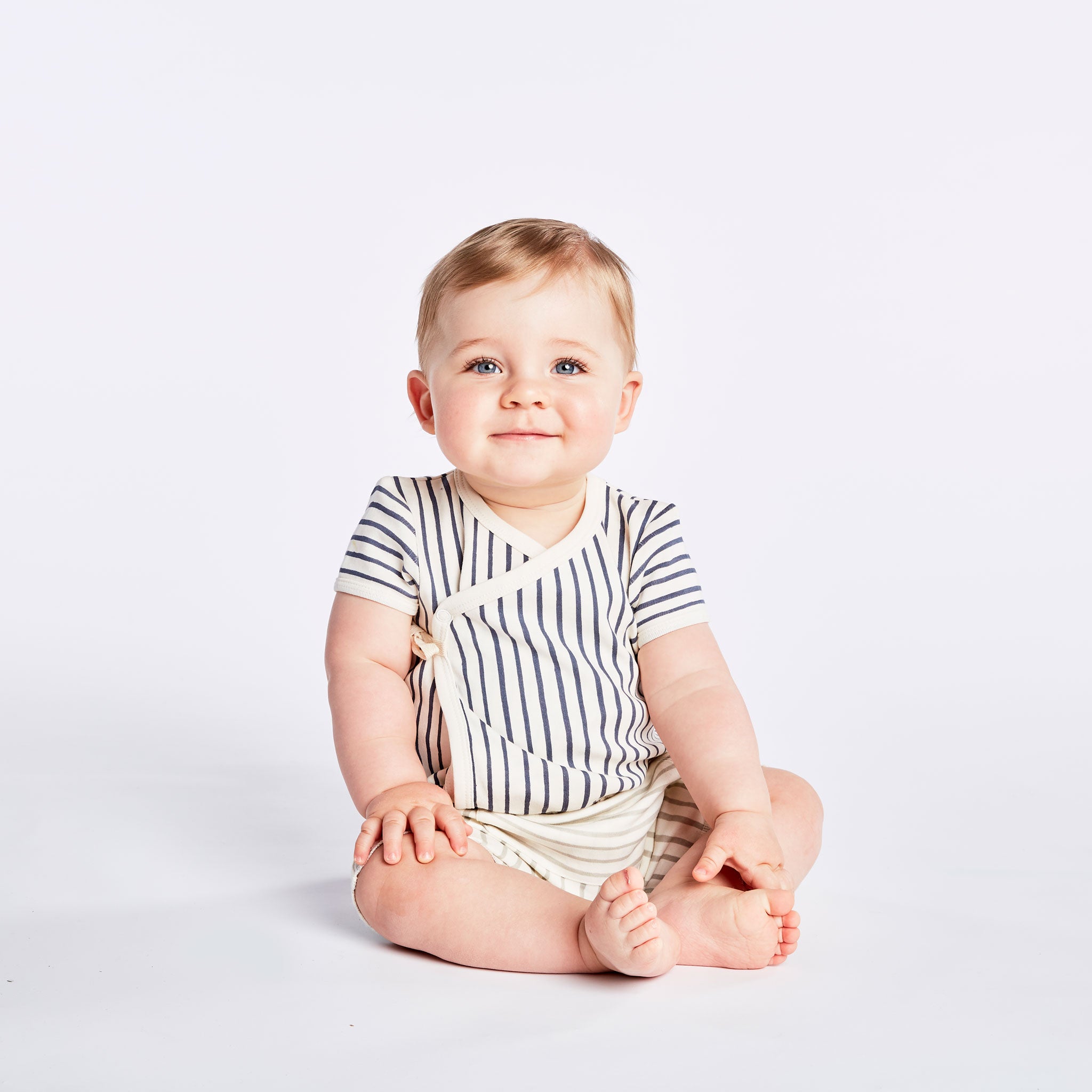 Pehr-Short Sleeve Kimono One-Piece-Stripes Away Ink Blue-5