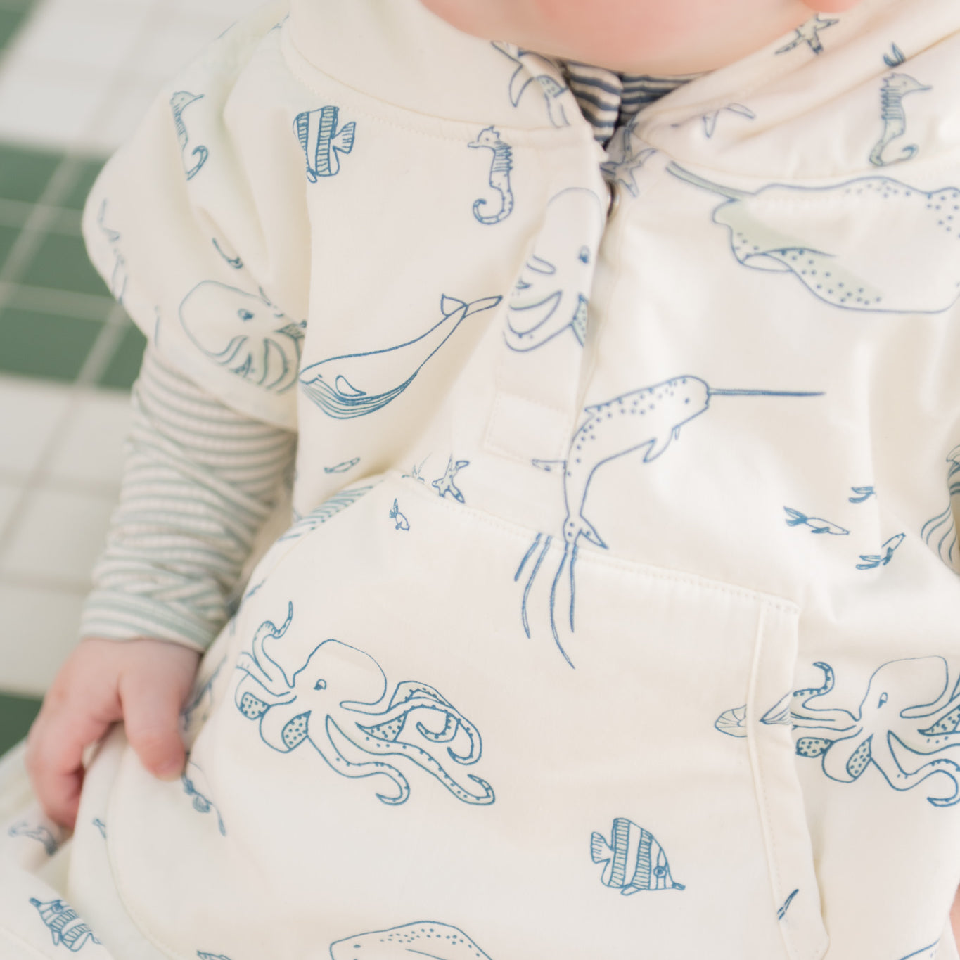 Pehr - Hooded Poncho Towel - Life Aquatic - Baby-2