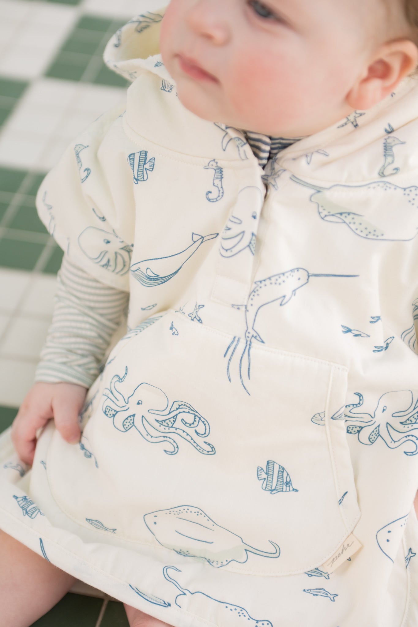 Pehr - Hooded Poncho Towel - Life Aquatic - Baby-2