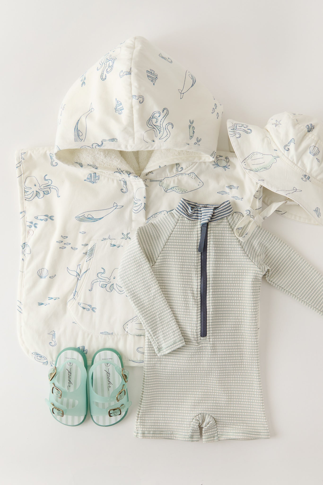 Pehr - Hooded Poncho Towel - Life Aquatic - Baby-6