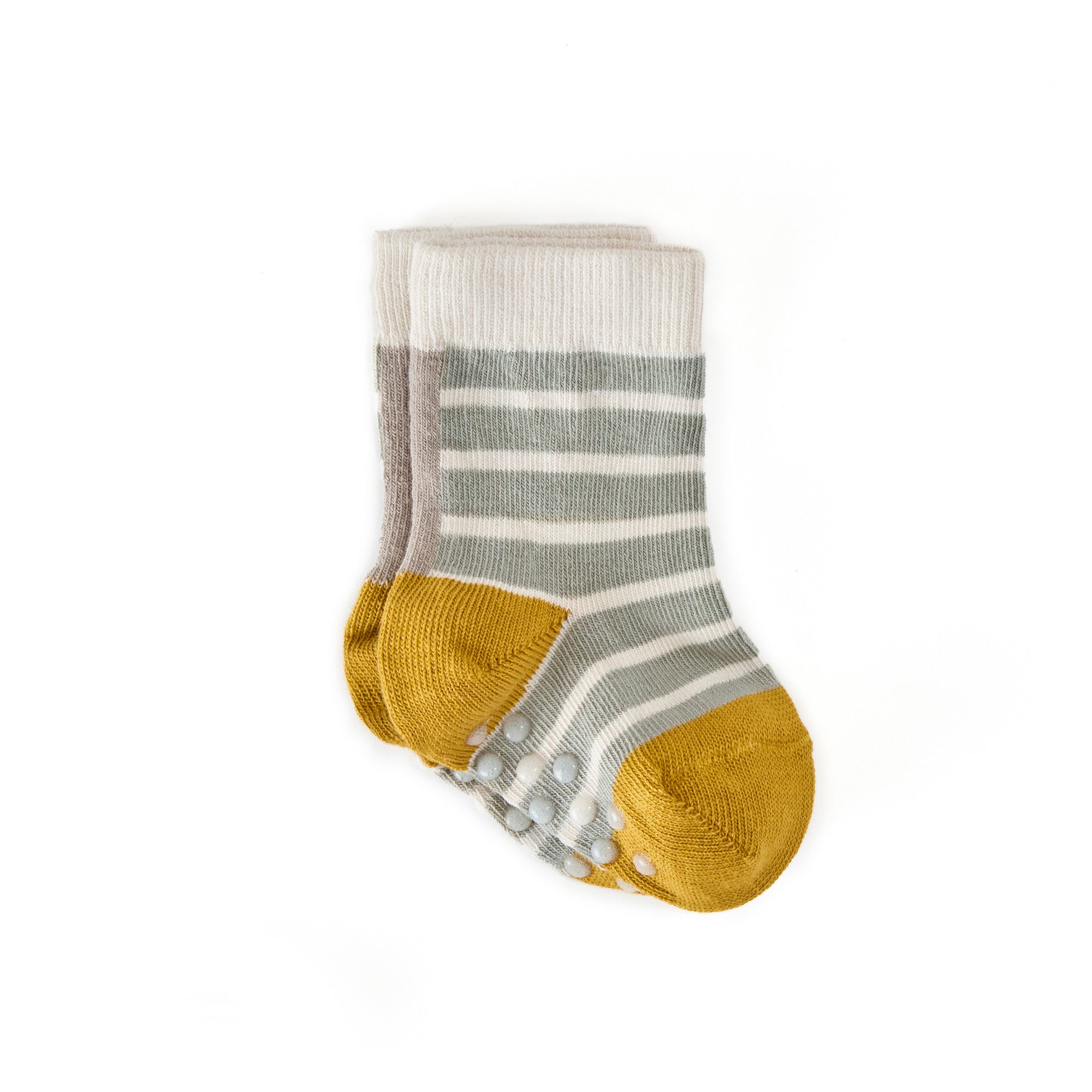 Pehr-Striped Crew Socks with Grips-Sage Stripe-1