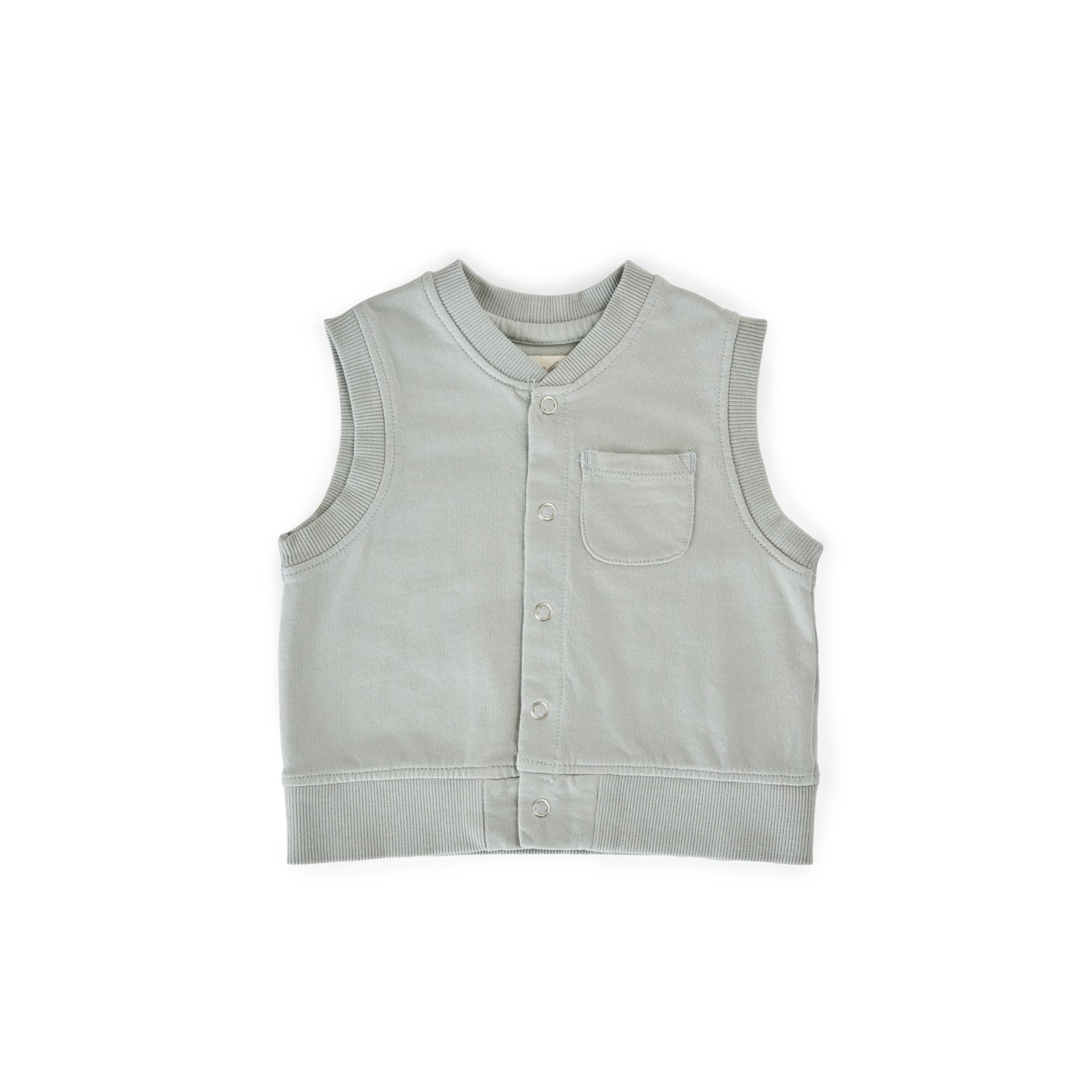 French Terry Patch Pocket Vest Top Pehr Canada Soft Sea 0 - 6 mos. 