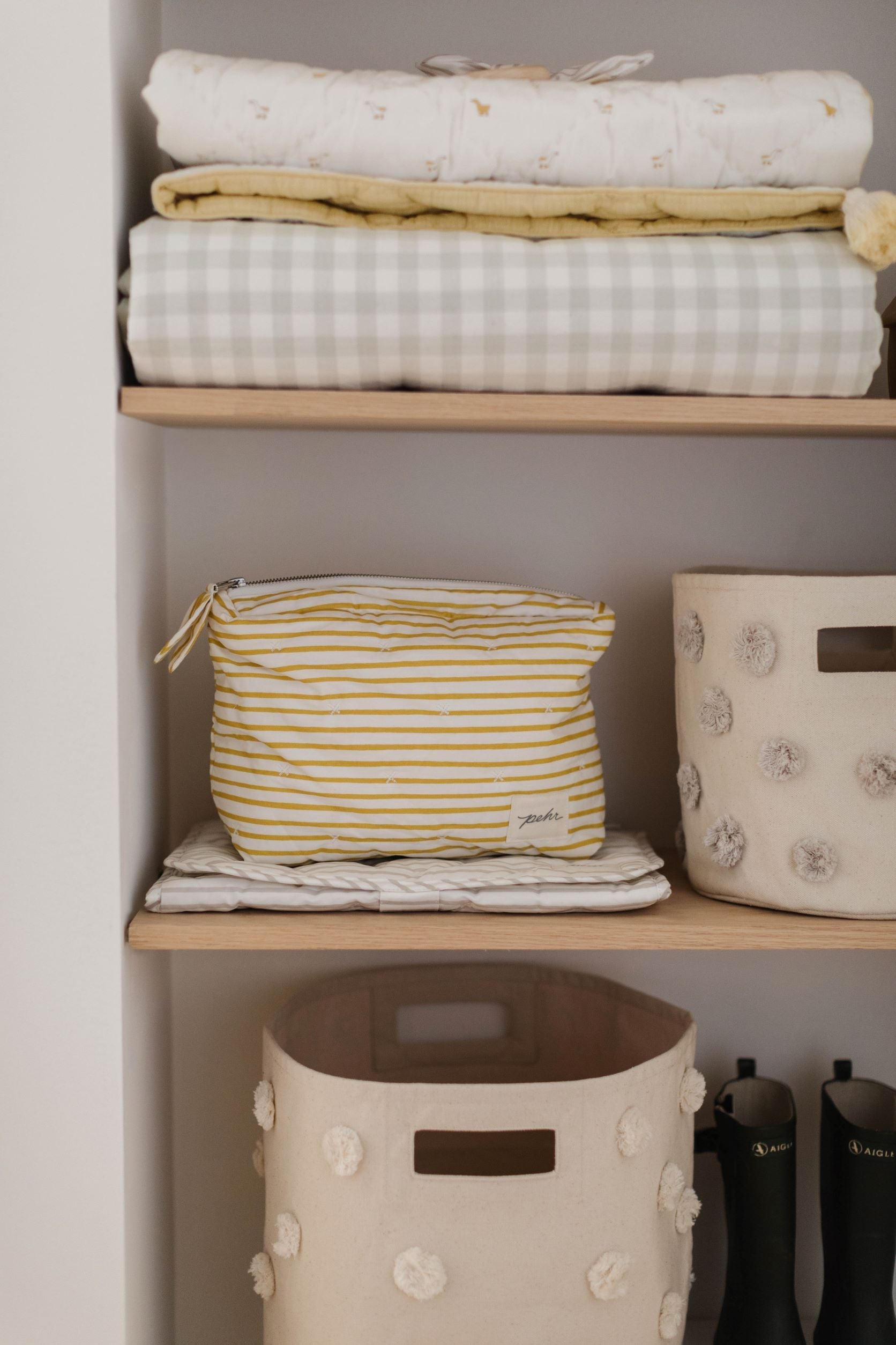 Pehr-On The Go Pouch-Stripes Away Marigold Medium-3