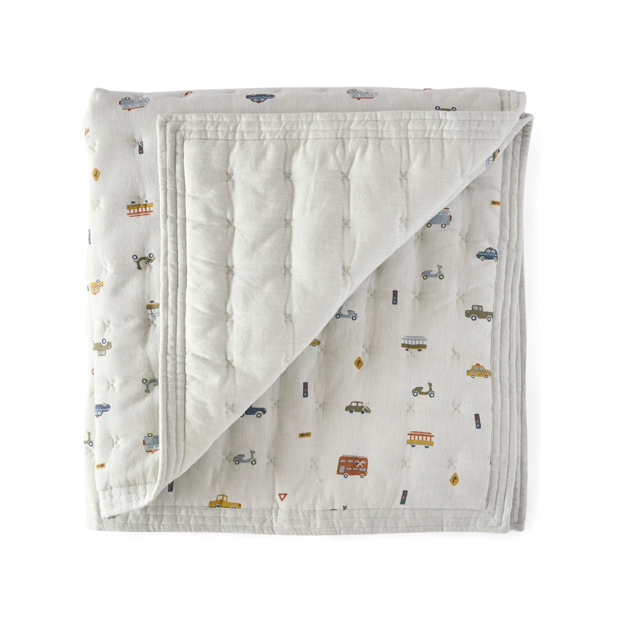 Pehr-Quilted Chambray Blanket-Rush Hour-1