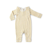 Ruffle Romper Romper Pehr Stripes Away Marigold 0 - 3 mos.