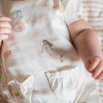 Pehr-Short Sleeve Puff Romper-Mermaid Melody-2