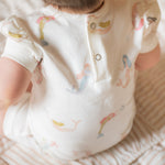 Pehr-Short Sleeve Puff Romper-Mermaid Melody-3