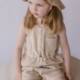 Pehr-Classic Terry Drawstring Romper-Sand-1