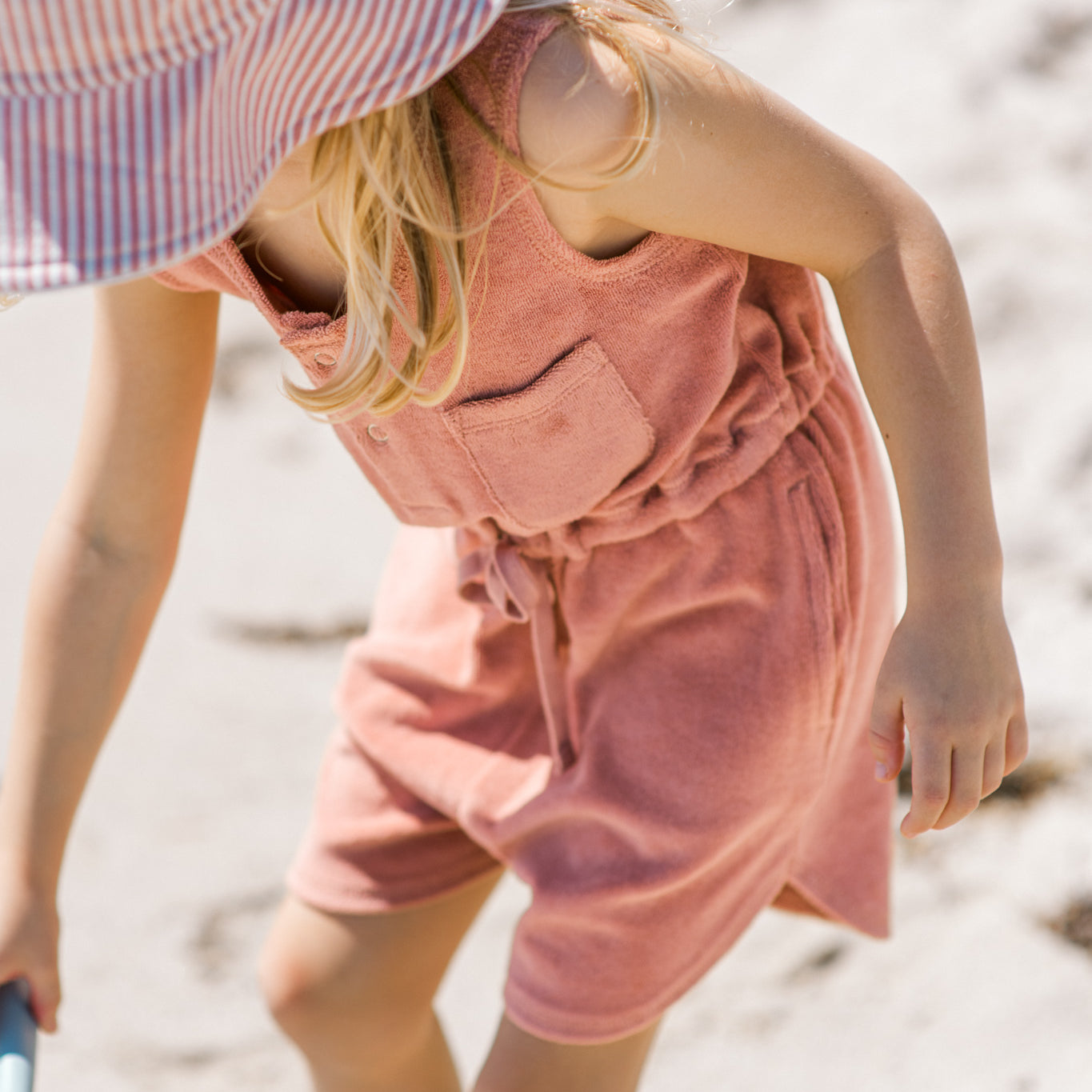 Pehr-Classic Terry Drawstring Romper-Shell-Toddler-5