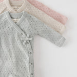Pehr-Dotty Knit Kimono Romper-Soft Peony-Newborn-2