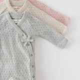 Pehr-Dotty Knit Kimono Romper-Soft Peony-Newborn-2