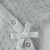 Pehr-Dotty Knit Kimono Romper-Soft Sea-Newborn-2