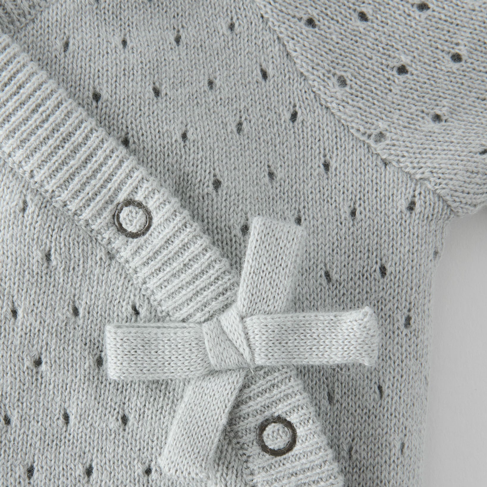 Pehr-Dotty Knit Kimono Romper-Soft Sea-Newborn-2