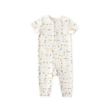 Pehr-Short Sleeve Henley Romper-Crawling Critters-1