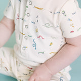 Pehr-Short Sleeve Henley Romper-Crawling Critters-2
