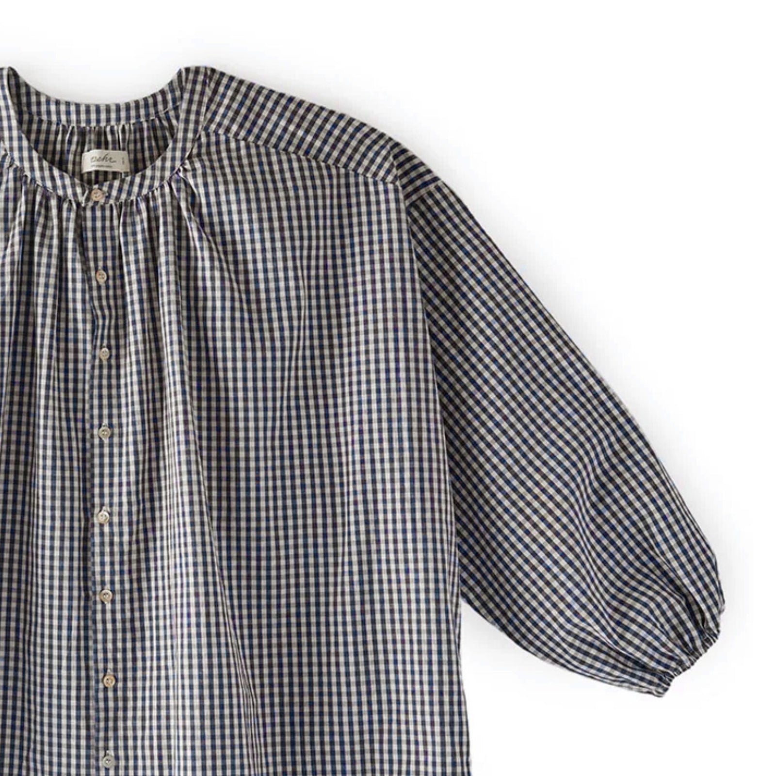 Gingham Women's Blouse Women's Clothing Pehr Canada Indigo L - XL 