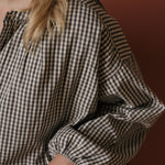 Pehr-Gingham Women's Blouse-Indigo-6