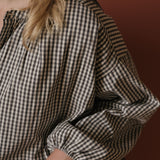 Pehr-Gingham Women's Blouse-Indigo-6