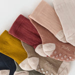 Pehr-Crew Socks with Grips 3 - Pack-Mushroom-3
