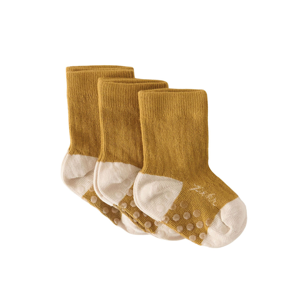 Crew Socks with Grips 3 - Pack 3-Piece Set Pehr Canada Ochre Set 0 - 6 mos. 