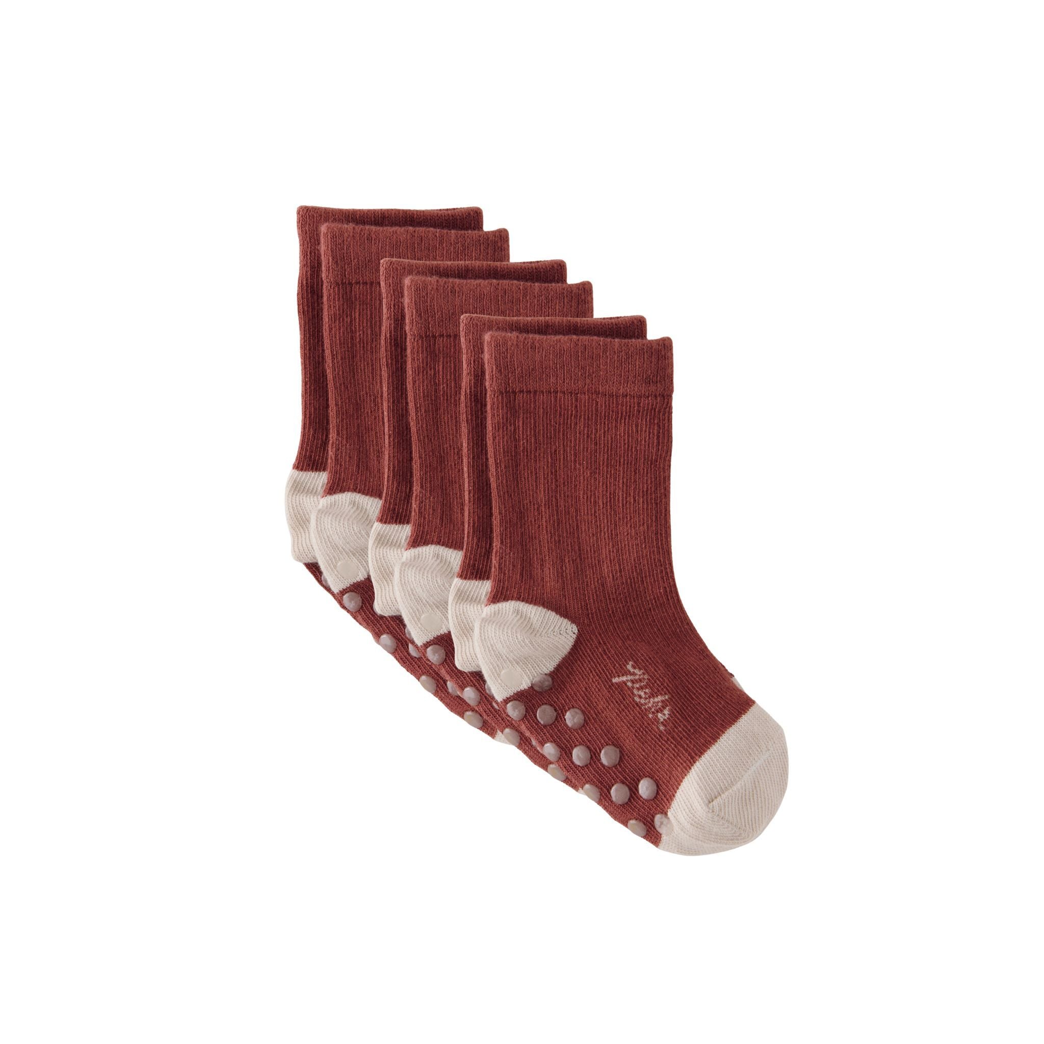 Pehr-Crew Socks with Grips 3 - Pack-Mulberry Set-1
