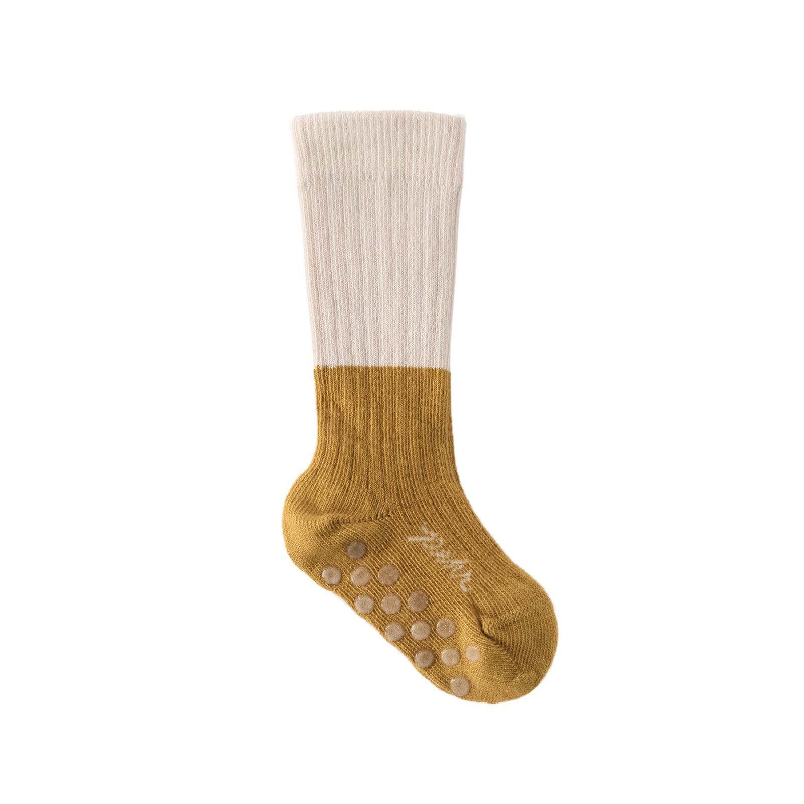 Knee Length Socks with Grips Socks Pehr Canada Ochre - Natural 0 - 6 mos. 