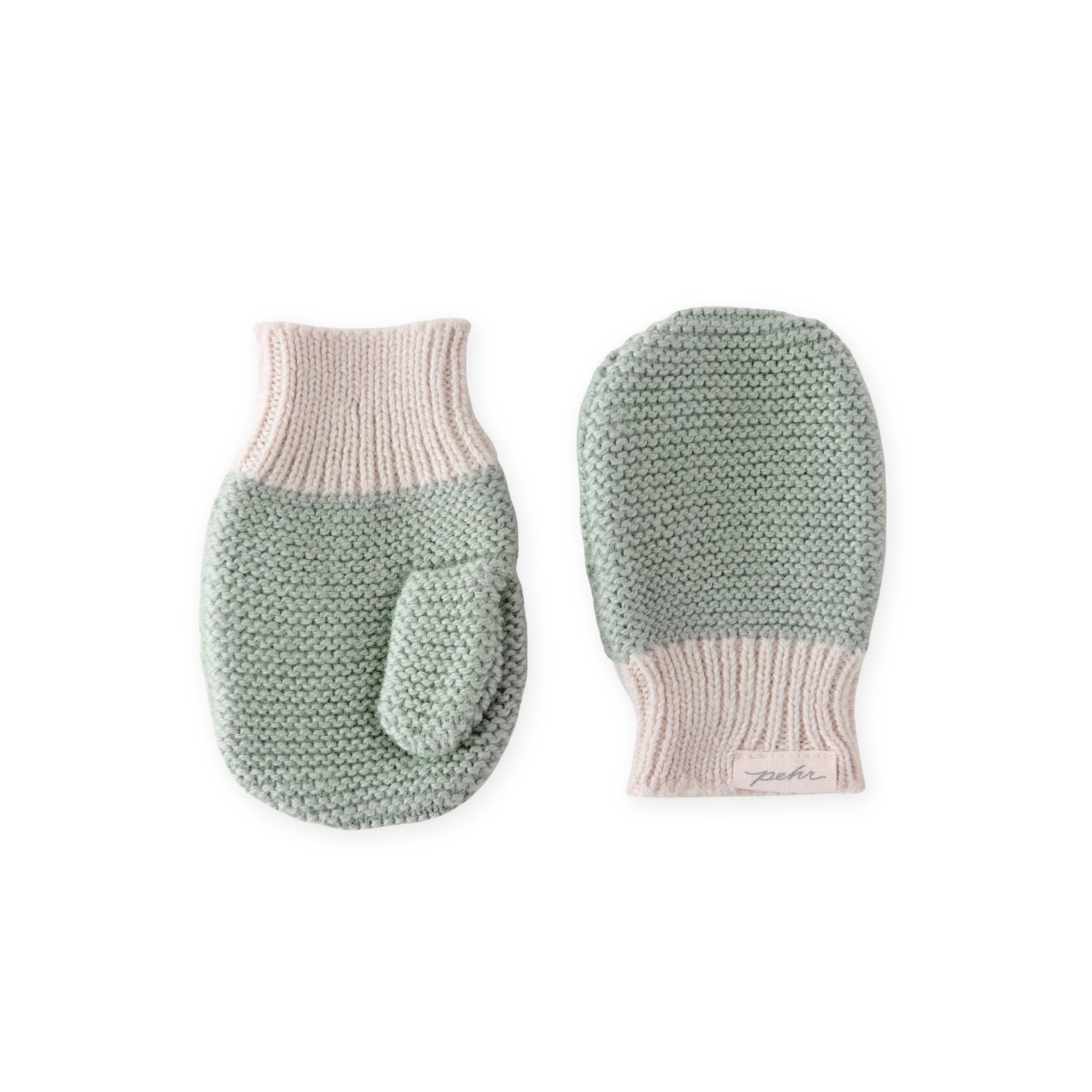 Pehr-Toddler wool knit mittens-sage-1