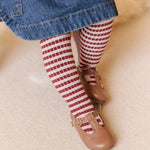 Pehr-Striped Ribbed Tights with Grips-Soft Peony - Mulberry Stripe-2