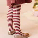 Pehr-Striped Ribbed Tights with Grips-Soft Peony - Mulberry Stripe-3